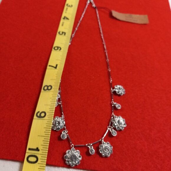 NWT Monet Adjustable Silver tone Floral Necklace - Picture 7 of 9